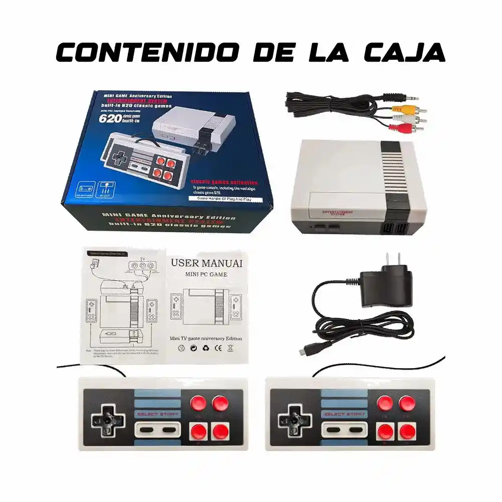 Consola De Juegos Retro 620 Incluidos 2 Controles