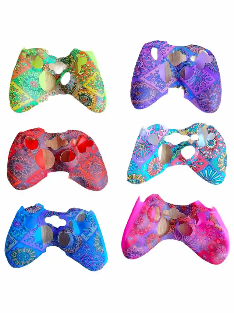 Silicona Diseño Mandalas Para Control Xbox 360 + Dos Grips