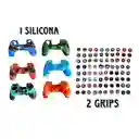 Silicona Diseño Camuflad Para Ps4 + Dos Grips De Diseños