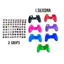 Silicona Diseño Unicolor Para Control Ps4 + Dos Grips