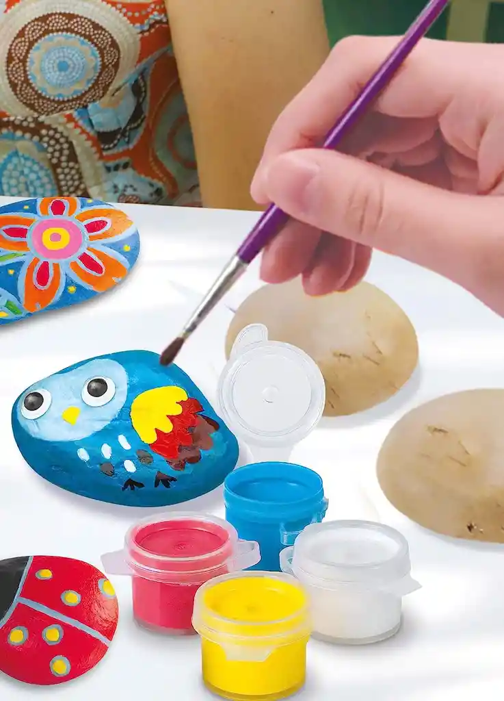 Kit De Arte Pinta Piedras Manualidades Para Niños Y Niñas