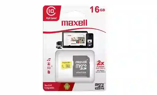 Tarjeta Memoria Micro Sd 16gb Clase 10 90mb/s Uhs-1 Maxell