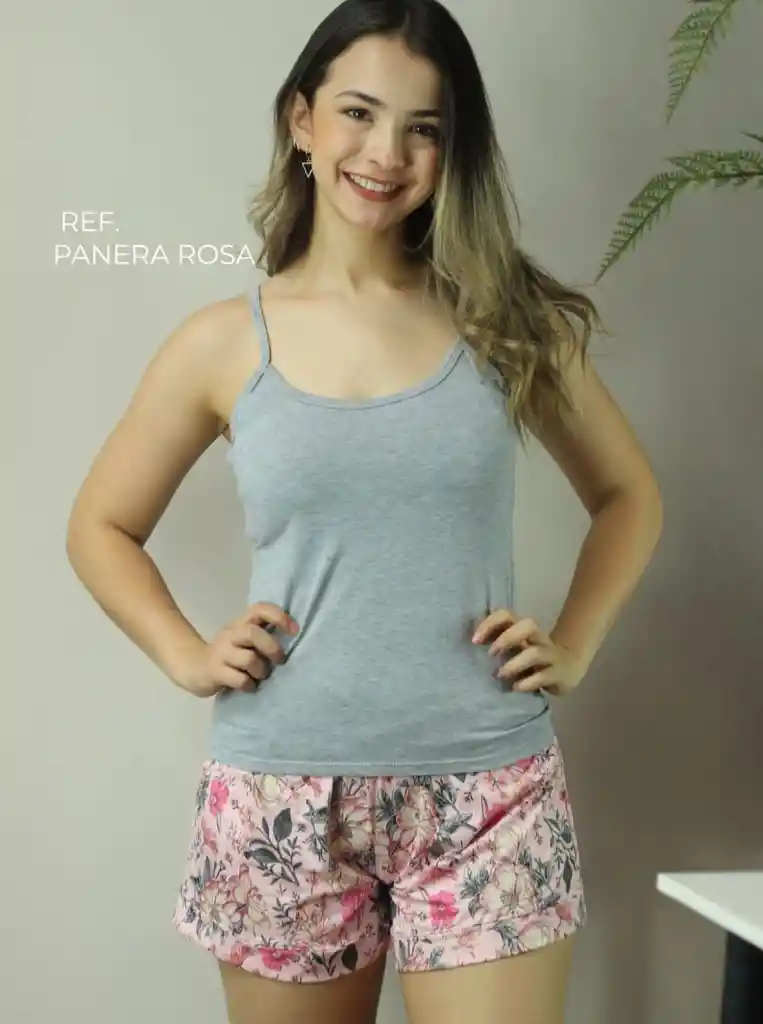 Pijama Básica Short Y Blusa Panera Rosa