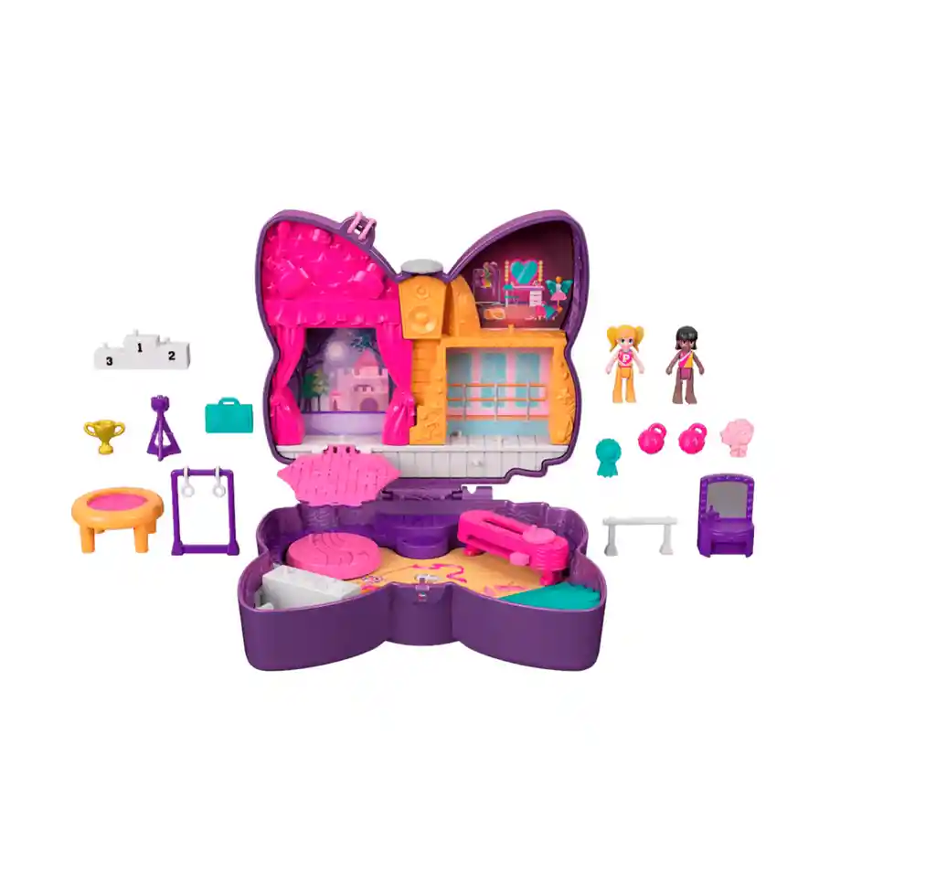 Set De Polly Pocket Estuche De Mariposa Musical Hcg17