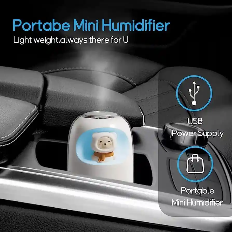 Humidificador De Niebla Fría, Usb De 10.5 Oz, Luz Nocturna Led 7 Colores,ideal Para Automóvil, Oficina, Hogar, Viajes