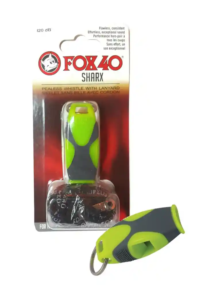 Silbato Pito Fox40 Sharx Profesional Obsequio Cordón 120db - Verde Neón