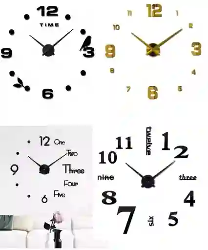 Reloj De Pared 3d Grande 100cm X 100cm Varios Diseños
