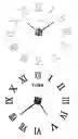 Reloj Pared Negro, Plateado, Grande 3d Romano