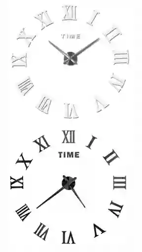 Reloj Pared Negro, Plateado, Grande 3d Romano