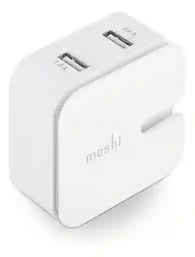 Adaptador Pared De Doble Puerto Moshi Rewind 2 Blanco