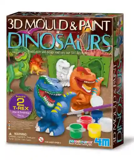 Kit De Arte Moldea Y Pinta Dinosaurios En 3d Para Niño Niña