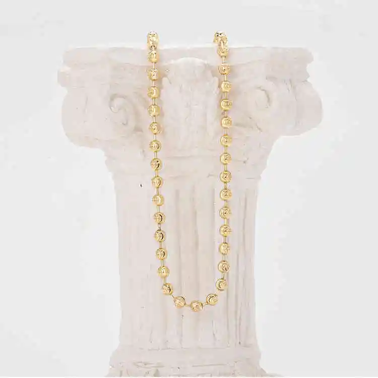 Cadena Oro Aurux Balín Diamantado 5mm De 60 Cm