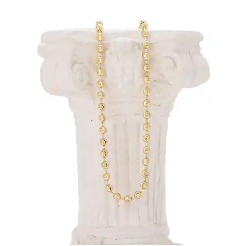 Cadena Oro Aurux Balín Diamantado 5mm De 60 Cm