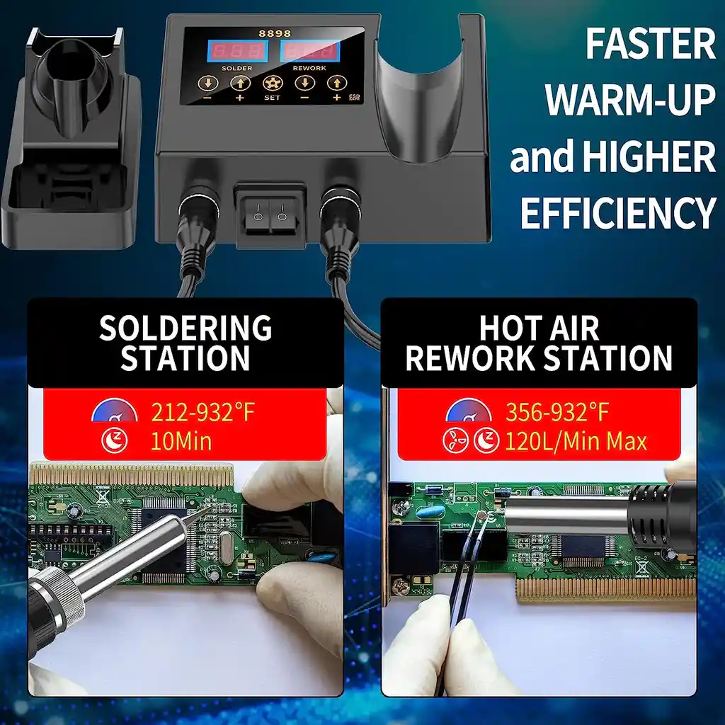 Estacion Soldadura Cautin Y Pistola De Aire Caliente/frio