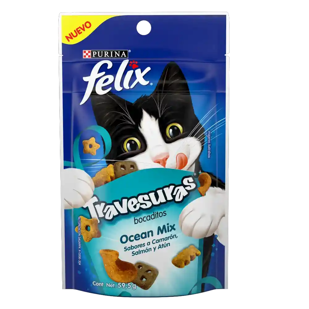   Felix  Travesuras Ocean Mix Salmon Y Atun 60 Gr 