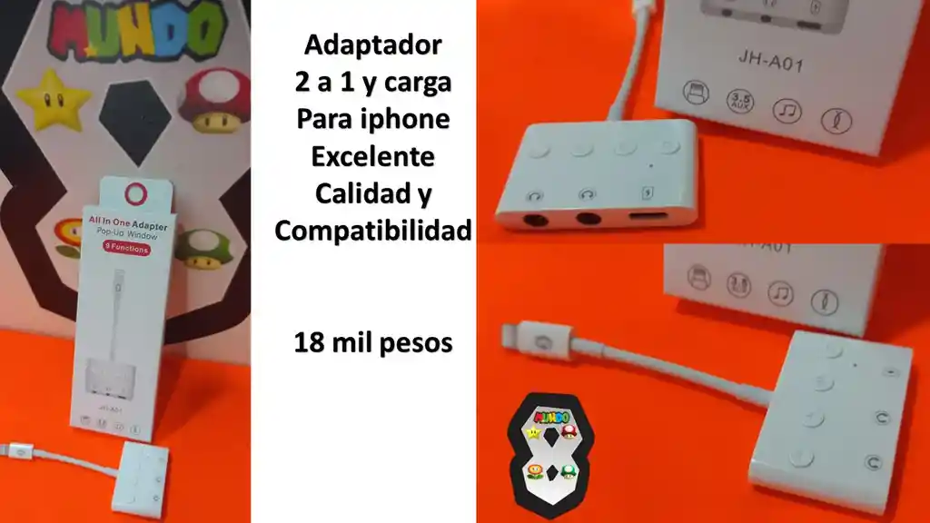 Adaptado 2 A 1 Para Telefonos Iphone