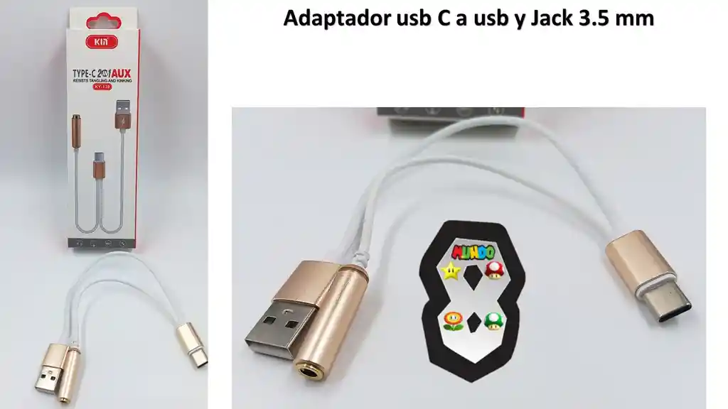 Adaptador Tipo C A Usb Y Jack 3.5