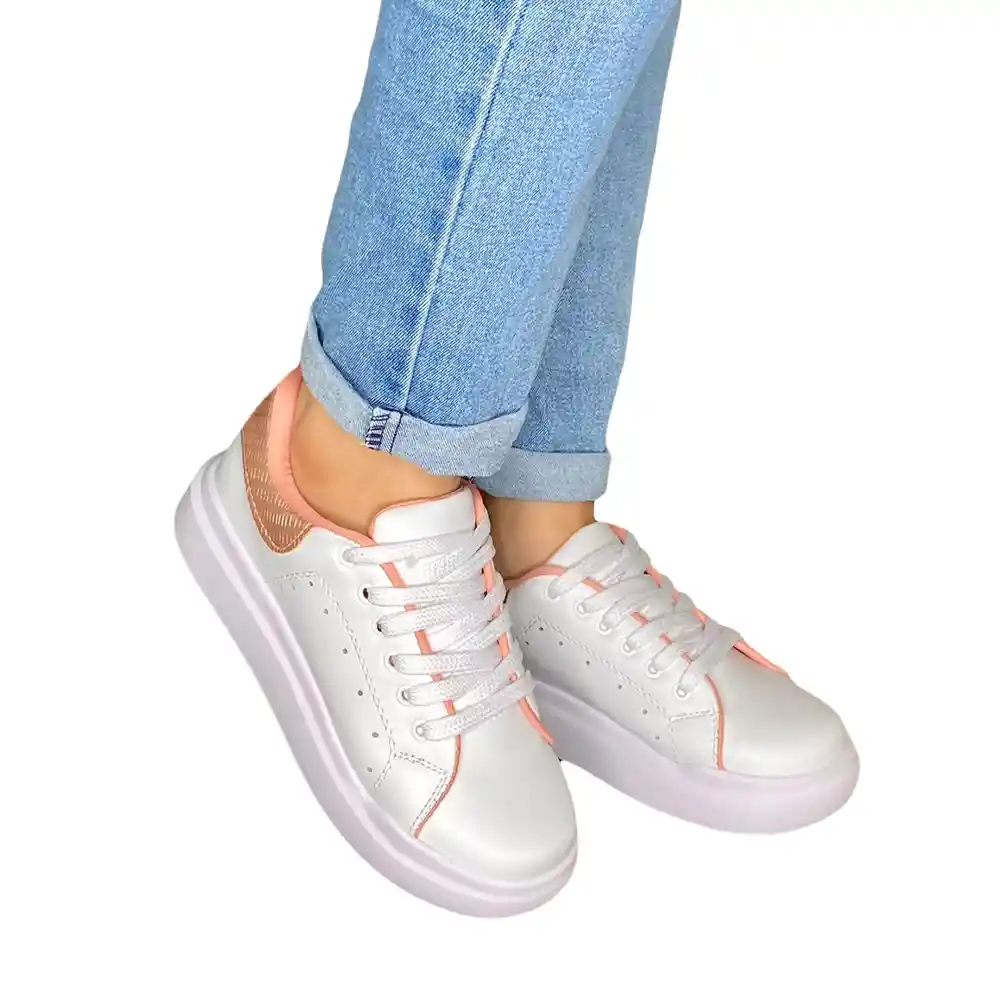 Zapato Dama Calzado Mujer Tenis Casual Karla Chacon Dianna - Blanco-37