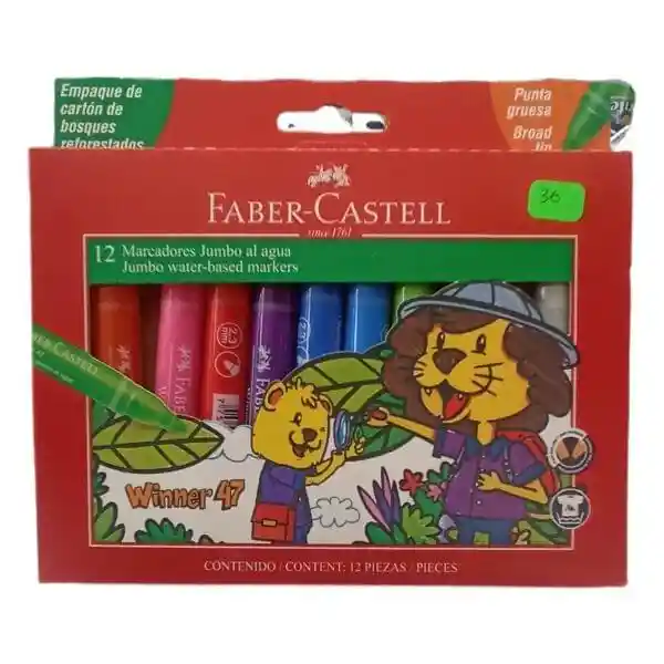 Marcadores Jumbo Al Agua (plumón) Faber Castell 10 Unidades. Tambien Puedes Hacer Tus Compras Por Mayor Contactanos