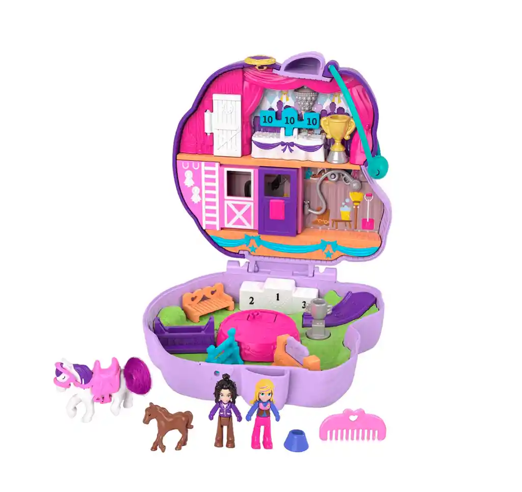 Set De Polly Pocket Estuche De Poni Jumpin Style Gtn14