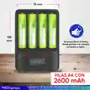 Cargador Baterías Recargables Pilas Aa Peack Power