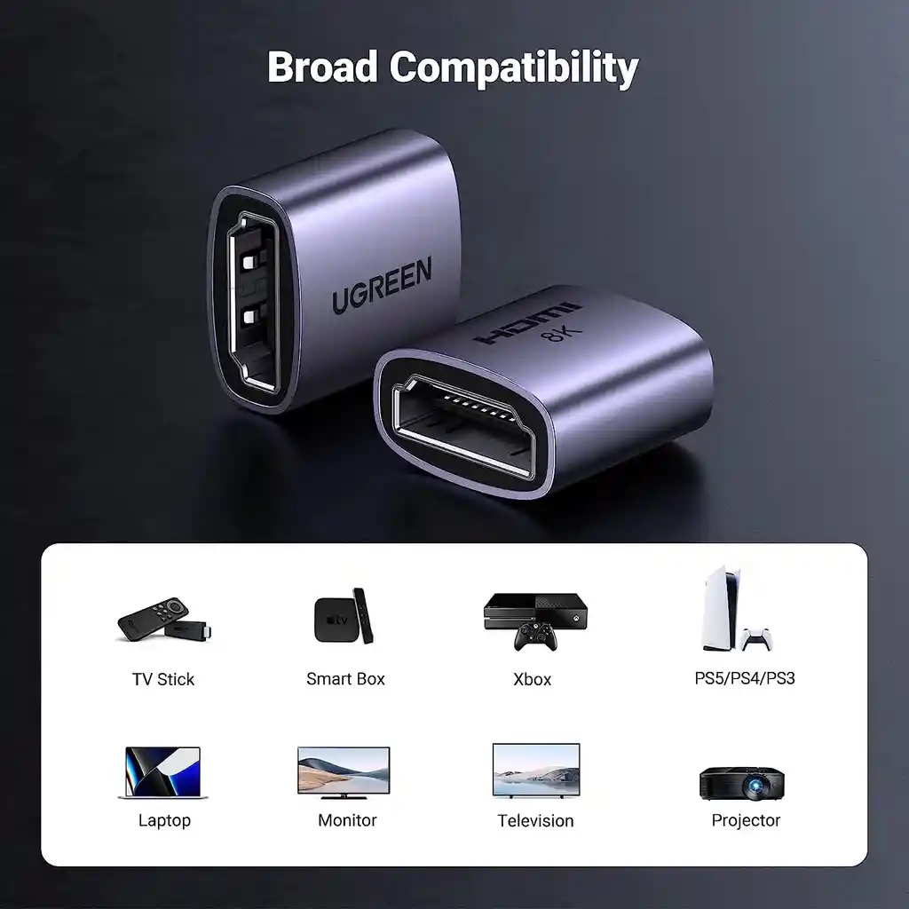 Extensor Union Hdmi 8k 3d Chapado Oro Ugreen 60hz