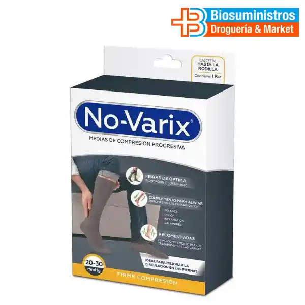  Media Calcetin La Rodilla 2030 Mmhg No-Varix Talla M Color Gris Ref 10105643 
