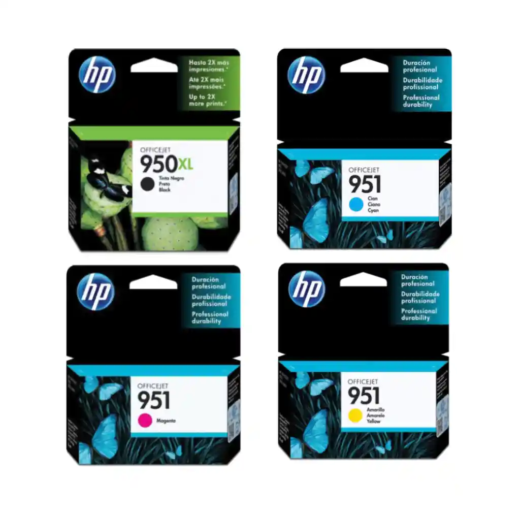 Combo Cartucho De Tinta Hp 950xl Negra Y 951 Colores Original