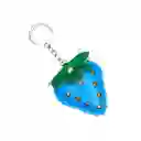 Llavero Diseño Fresa Con Taches Azul