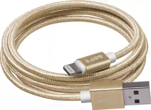 Cable Lightning En Nylon Trenzado De 1.2 M Laut En Dorado