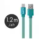 Cable Lightning Plano De 1.2 Metros Laut En Verde