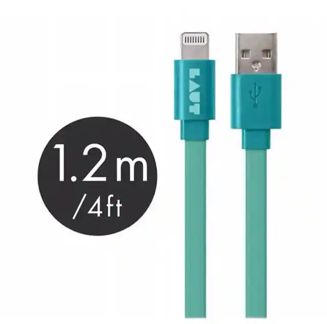 Cable Lightning Plano De 1.2 Metros Laut En Verde