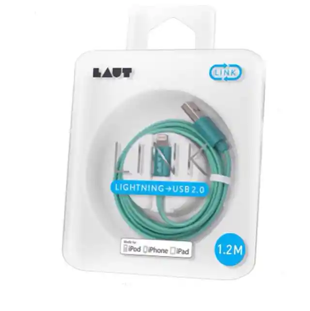 Cable Lightning Plano De 1.2 Metros Laut En Verde