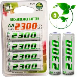 Pilas Baterías Recargables Aa 1.2v 2300mah Blíster X4