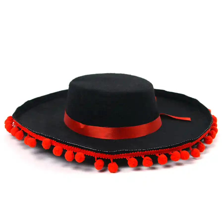 Sombrero Cordobes Tradicional Con Borlas España Disfraz