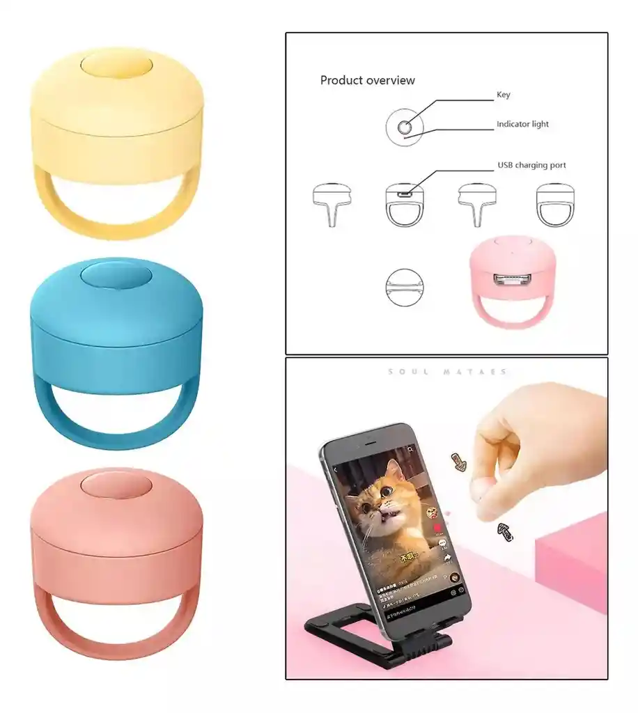 Anillo Bluetooth Para Controlar Vídeos En Instagram - Tiktok