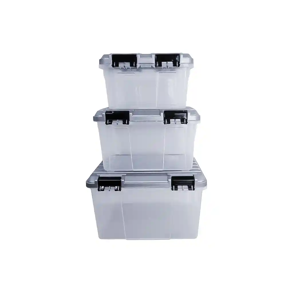 Set Cajas X3 Plasticas Organizadoras 5-10-17 Litros Kendy