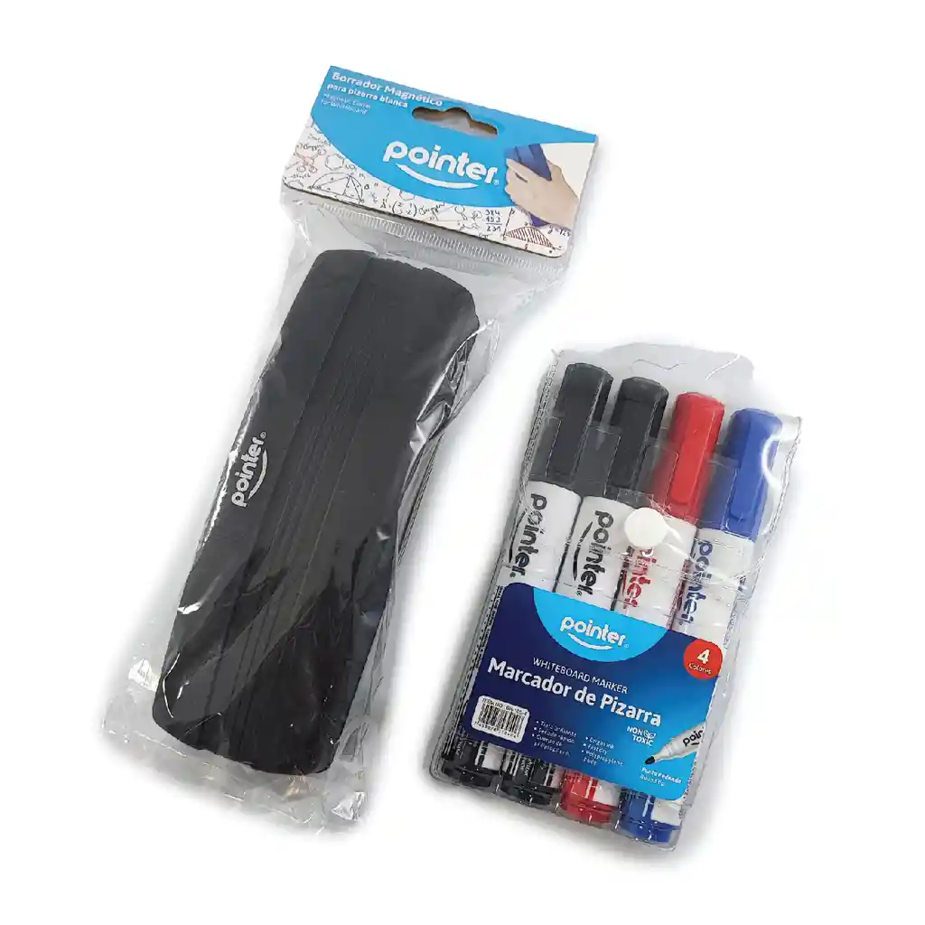 Set Marcadores Borrable Pointer X4 Und + Borrador De Tablero