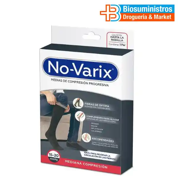  Media Calcetin La Rodilla 1520 Mmhg No-Varix Talla Xl Color Negro Ref 10106616 