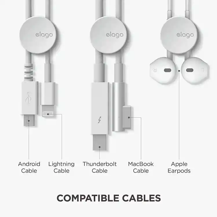 Organizador De Cables En Escritorios Elago X 7 Unid Blanco