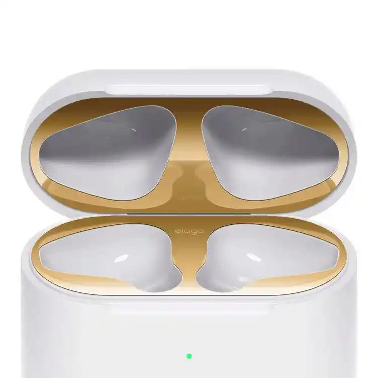 Protector De Polvo Para Airpods 1/2 Elago En Dorado X2 Pares