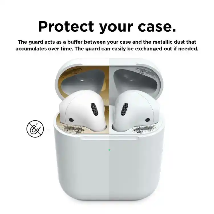 Protector De Polvo Para Airpods 1/2 Elago En Dorado X2 Pares