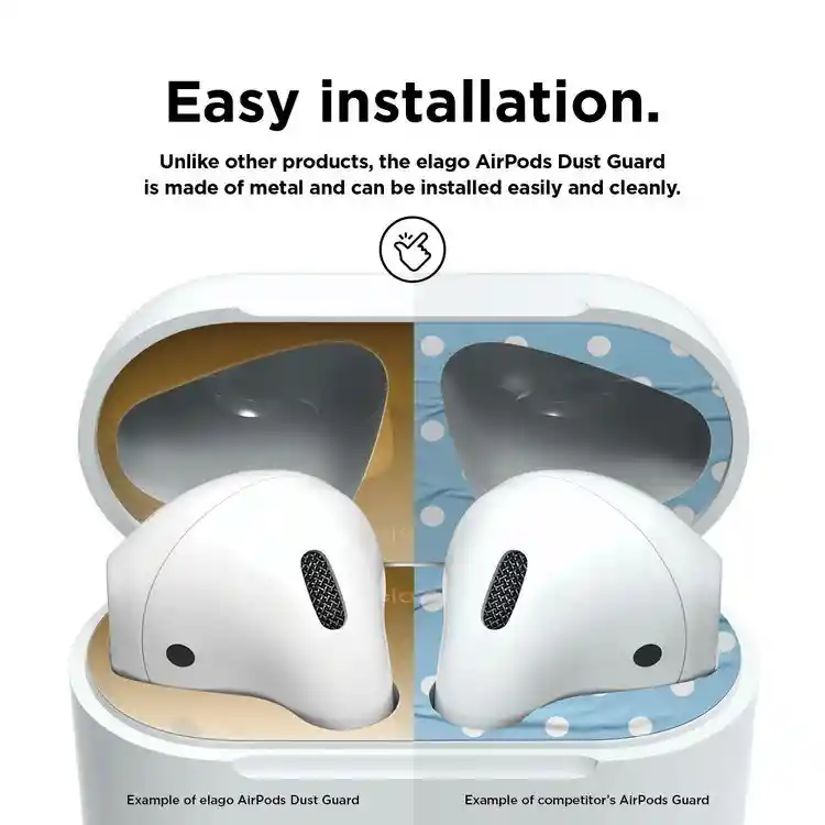 Protector De Polvo Para Airpods 1/2 Elago En Dorado X2 Pares