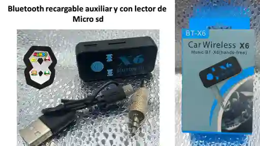 Bluetooth Recargable Conexion Jack 3.5 Con Lector Micro Sd