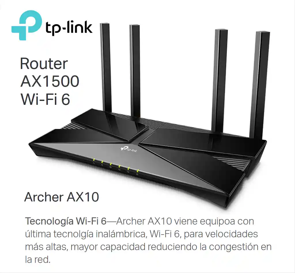  Router Gigabit Wifi 6 Dual Band Ax1500 Tp-Link Archer Ax10 