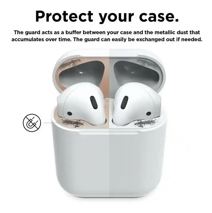 Protector De Polvo Para Airpods 1/2 Elago Oro Rosa Matte X2