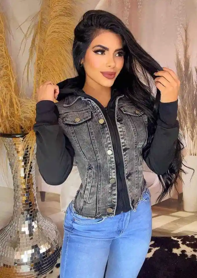 Chaqueta De Jean Mangas De Algodon