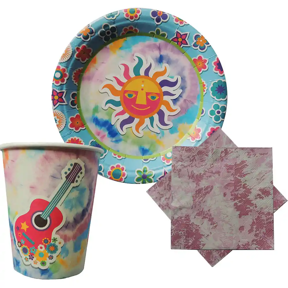 Kit Fiesta Vasos, Platos Y Servilletas X 8 Uds Mandalas