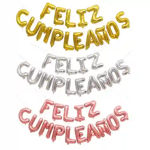 Globos Metalizados Feliz Cumpleaños X Unidad