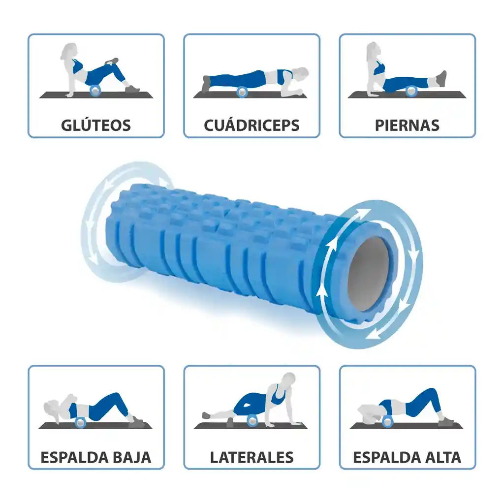 Rodillo Foam Roller X45cm Espuma Yoga Masajeador Grabado Hombre (color Aleatorio 45cm)